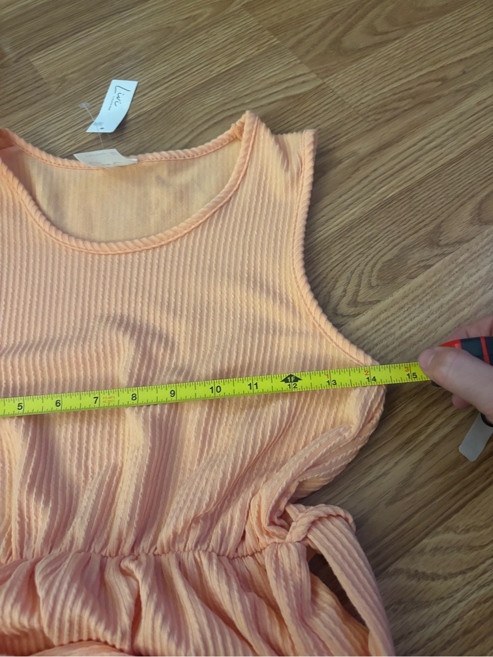 LIVI By Olivia Rae Ribbed Sleeveless Mini Dress in Peach Orange Size Small - Picture 5 of 6